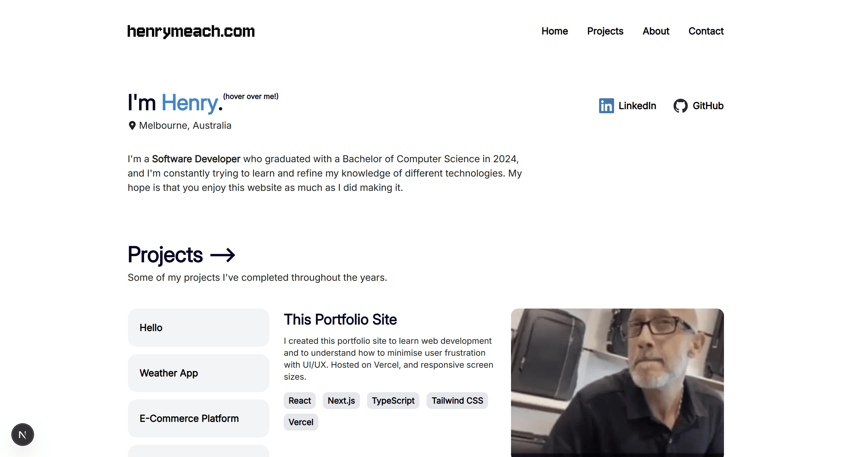 This Portfolio Site image.